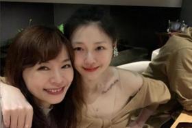 Barbie Hsu (right) shares a photo of herself with a friend on social media on May 6, 2022.
