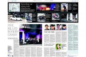 The Straits Times&#039; article, Five killed in fiery crash, won the gold award. 