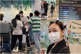 Both Wi Ha-joon (left) and Kim Go-eun were spotted arriving at Changi Airport by fans on June 29, 2022. 