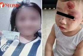 The employer said the Indonesian maid Neti (left) negligently spilled hot soup on her toddler son, leaving him with second-degree burns on his face. 