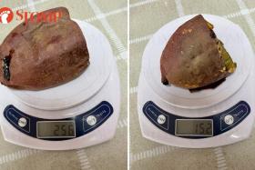 Woman pays same price for each Don Don Donki baked sweet potato but one weighs 104g less