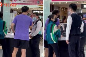 Couple shouts at Best Denki employee, woman slams table: 'You everything also don't know'