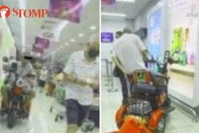 'Handicapped' man riding mobility scooter gets up and walks in S'pore Pools outlet at Tampines Mall