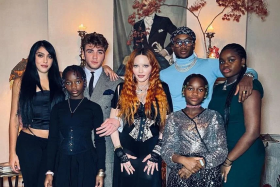 Singer Madonna (centre) shared rare photos of all six of her children together for Thanksgiving. 
