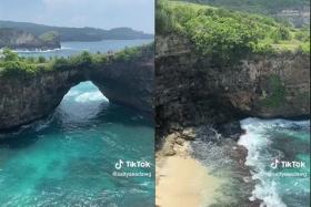 Stunt for photo on Indonesian island ends in 40m fall, hours waiting for rescue
