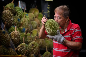 Mr Ooi Meng Lee, owner of 211 House of Durian, said the drop in prices is the most in 10 years. 
