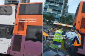 The police were alerted to the accident in Marine Parade Road towards Bedok South Avenue 1 on Saturday afternoon. 
