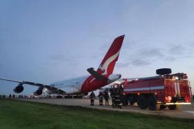 Qantas flight QF1 from Singapore to London made an emergency landing at Heydar Aliyev International Airport in Baku, Azerbaijan, on Dec 23, 2022. 