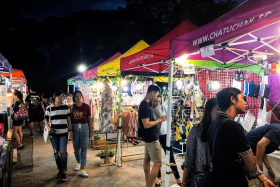 The open-air night market will feature 180 vendors, of which 60 are from Thailand. 

