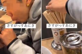 Man licks chopsticks in ramen store in Japan; restaurant investigating