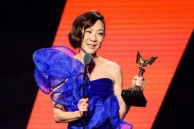 Michelle Yeoh won the Best Lead Performance trophy at the Spirits Awards.