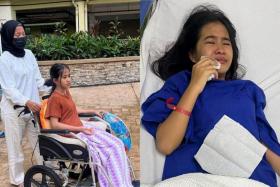 Malaysian actress Puteri Rafasya, 12, fell on a tripod while on a production set, after another child had pulled a chair out from under her. 