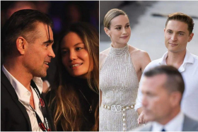 Colin Farrell and Kelly MacNamara (left) had been together since 2017, while Brie Larson and Elijah Allan-Blitz were first captured kissing in July 2019.