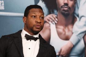 Jonathan Majors attends a premiere for the film Creed III in Los Angeles, California, on Feb 27, 2023. 