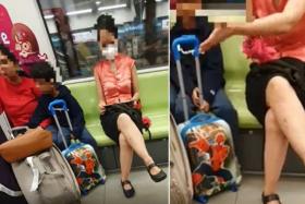 Woman gets told off after 'berating' tourists for taking up space on MRT with luggage