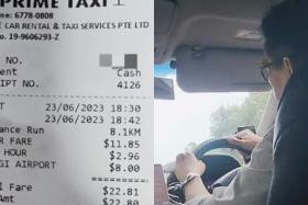 A woman said she felt sick after her cab ride from Changi Airport.
