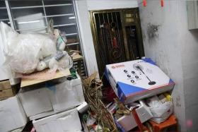 Residents say the hoarding resumed in March this year and was worse than before, with the items spilling out onto the corridor and stacked up against the man&#039;s front door.