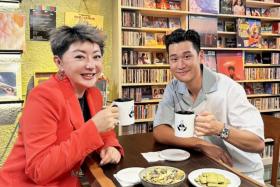 Host Quan Yi Fong with Taiwanese singer-songwriter Eric Chou on an episode of Hear U Out 4.