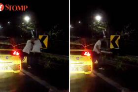 Cabby pushes Grab driver into drain along PIE amid dispute, police investigating