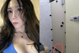 Ms Drealya Tan was taking a shower at Strength Master Gym when she noticed a phone slipped in from the bottom of the cubicle door. 

