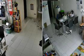 Floor tiles in living room 'pop' and shatter, home owner posts CCTV of freaky scene