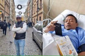 Mr Norhisam Buang, who was on holiday in Poland, suffered a stroke and had to be treated in hospital in Warsaw.
