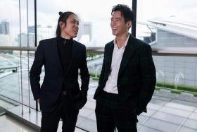Wang Weiliang (left) has set up a movie company, Hong Pictures, with his buddy Joshua Tan.