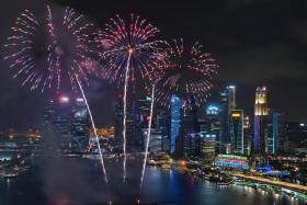 Fireworks were seen at the Marina Bay Singapore Countdown 2023.