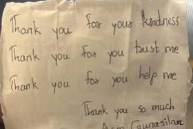 MRT station worker touched by note from stranger he helped