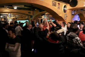 British fans at an Irish pub in Munich, Germany.