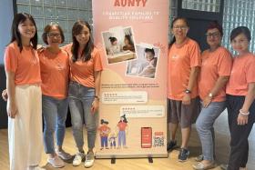 (From left) Aunt SG chief operating officer Wu Jiafang, Ms Elin Chan, CEO Amanda Ong, Ms Tan Liping, Ms Yasmine Ali and Ms Lille Tien are childminders.