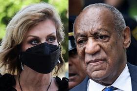 Judy Huth (left) sued Bill Cosby (right) in 2014, alleging that he abused her at the Playboy Mansion.