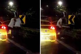 Tok Wee Hoong is accused of pushing Mr Allan Wong while on the PIE, causing him to fall backwards into a drain.