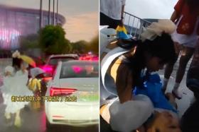 Ms Zhang Xinyu rushed out to help a man who had collapsed on the road while dressed in her anime princess costume.