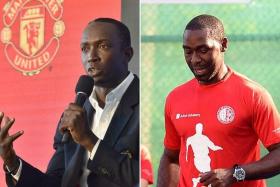 Former Manchester United strikers Dwight Yorke (left) and Andy Cole will be in Singapore as part of a three-week celebration of Manchester United fandom.