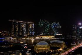 The drone show by Marina Bay Sands (MBS), originally scheduled for Feb 17 has been brought forward to Feb 15.