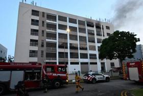 The SCDF said it was alerted to a fire at Block 61 Yishun Industrial Park A at 5.15pm. 