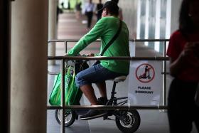 Motorised devices are not allowed on footpaths to ensure safety for both pedestrians and riders, said LTA.
