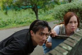 Desmond Tan (left) and Paige Chua in Moments, a Channel 8 series about two private investigators.