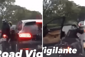Screenshots from the accident video on Facebook group SG Road Vigilante.