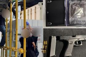 An airsoft gun and pellets were also seized in the raids which covered areas such as Bukit Batok, Kallang and Sengkang.