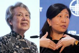Madam Ho Ching (left), chairman of Temasek Trust, is ranked No. 33 on the list. Ms Jenny Lee, managing partner of GGV Capital, is ranked 97th.