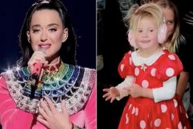 Katy Perry gave an emotional speech expressing gratitude for her loved ones, especially her three-year-old daughter Daisy Dove.