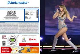 A screenshot of a purported VIP ticket to Taylor Swift's concert sent by the concert cheat to a woman who had agreed to buy three tickets.