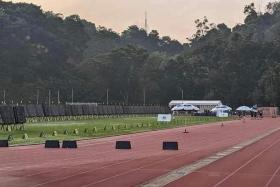 Teams arrived at the Bukit Gombak Stadium on April 27 to find archery boards and tents on the field.