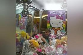 Police were called in to rescue Ethan, who had crawled up into a toy machine at a shopping centre in Queensland, Australia, on Jan 27, 2024.