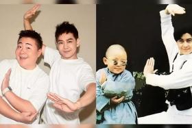 Jimmy Lin (right) shared on social media on April 24 past and present photos with actor Hao Shao-wen.