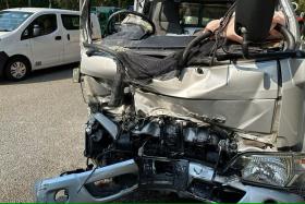 The driver was found trapped in his seat with his lower limbs pinned under the dashboard, as the front of the vehicle was “severely crushed inwards”.