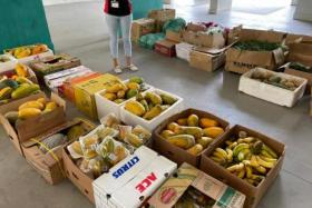 Fruit and vegetables that were unsold from Pasir Panjang Wholesale Centre.
