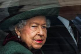 Queen Elizabeth arrives for the service of thanksgiving for late Prince Philip at Westminster Abbey on March 29, 2022.